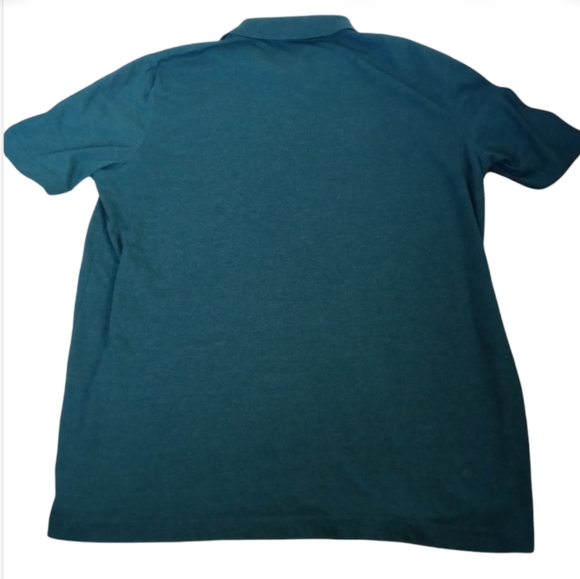 George Teal Green Men Polo Pull Over Style Short Sleeve 3 Button Front Shirt EUC - Picture 2 of 7